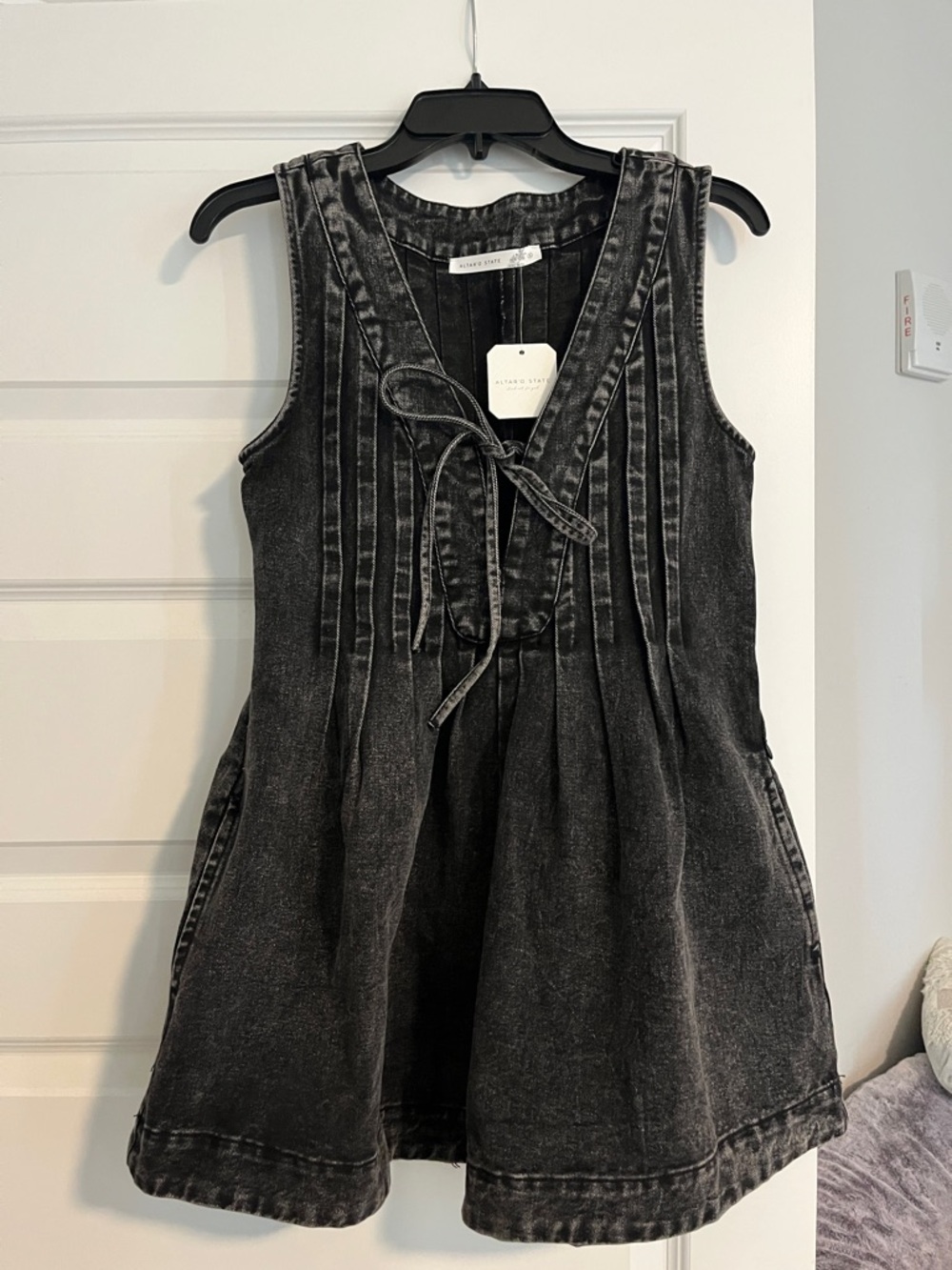 Altar’d State Black Denim Romper
